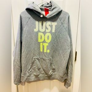 Like New Nike large Just Do It gray hooded sweatshirt
